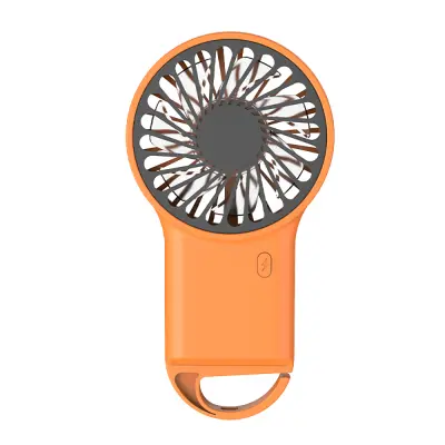 Prenosni zložljivi ventilator s karabinerjem, priročen za potovanje Orange
