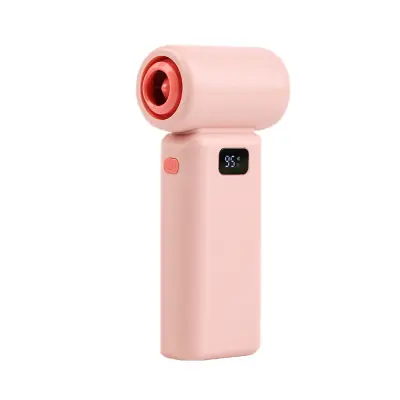 Prenosni ročni ventilator z LED zaslonom in 6000mAh Pink