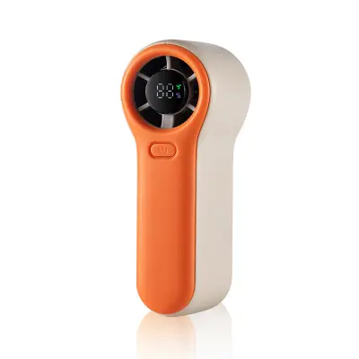 H02 Prenosni ročni ventilator z digitalnim zaslonom, 2000mAh Orange