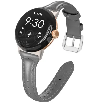 Faux usnjen pašček za Google Pixel Watch 41mm, tanek 12cm x 2cm Gray