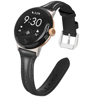 Faux usnjen pašček za Google Pixel Watch 41mm, tanek 12cm x 2cm Black