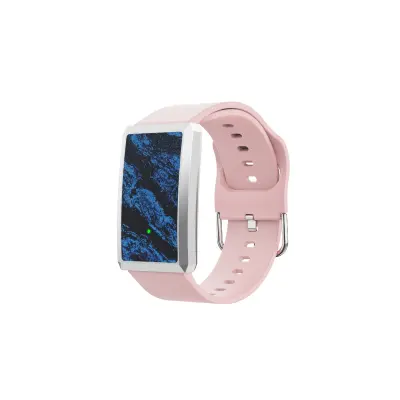 Brezzaslona pametna zapestnica z EKG, BIA, SpO2, IP68, 15-20 dni Pink