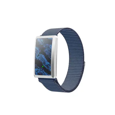 Brezzaslonska pametna zapestnica z ECG, HRV, IP68 in 15–20 dni Blue