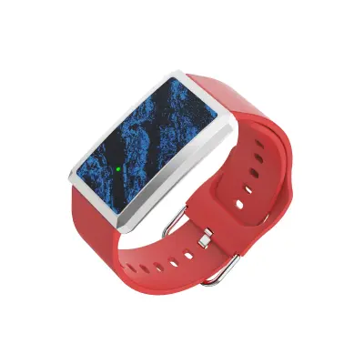 Brezzaslona pametna zapestnica z EKG, BIA, SpO2, IP68, 15-20 dni Red