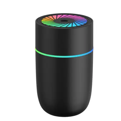 WT-009 Avtomobilski vlažilnik zraka: USB Mini Tiha Barvita Luč Black