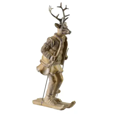 Figura poliresin Santa Lila Los Na Smučeh 16x11x32.5 rjava 1kos