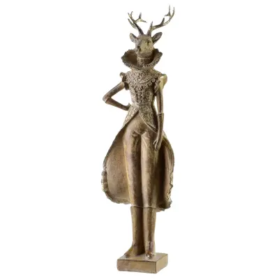 Figura poliresin Santa Lila Losica 13,5x10,5x43 rjava 1kos