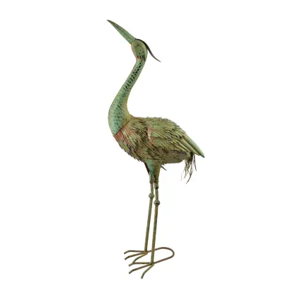 Figura čaplje kovina MONDEX Cedric 70cm zelena 1kos