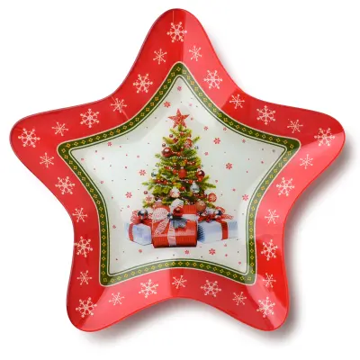 Skleda steklo Allesken Santa Lila 31.4x31.4x3.8 večbarvna 1kos
