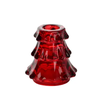 svečnik steklo Mondex Santa Lila 7x7,5cm rdeč 1kos