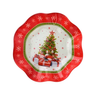 Dekorativni krožnik steklo Allesken Santa Lila 19x19x3,7cm večbarvni 1kos