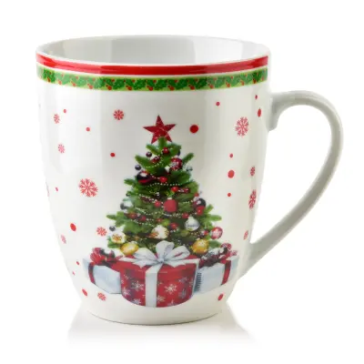 Skodelica porcelan AFFEKDESIGN Santa Lila 9x12x10cm bela 1kos