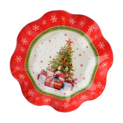 Dekorativni krožnik steklo Allesken Santa Lila 23,3x23,3x4,5 večbarven 1kos