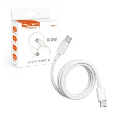 USB kabel USB-C na USB-C, 2 m, 5A, 100W, PD, bel