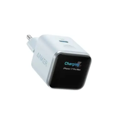 Anker Nano polnilec 45W, Smart Display, moder