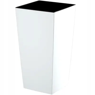 vrtni lonec + vložek 34 x 68 cm visok velik bel sijajni cvet