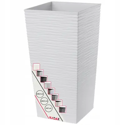 vrtni lonec + vložek 24 x 47 cm visok velik bel terasni cvetlični lonček
