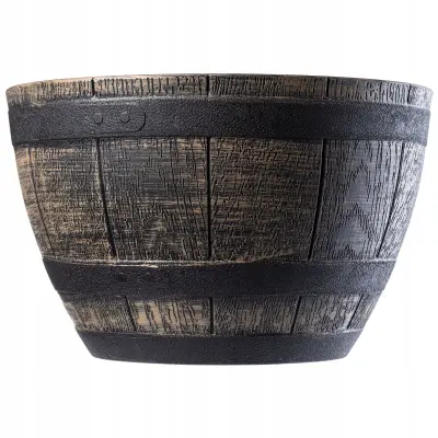 cvetlični lonec, cvetlični lonec, plastični pokrov, okrogel, rjav, 33 cm