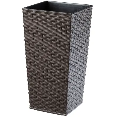 cvetlični lonec z vstavkom visok cvetlični lonec velikost 37 cm rjav vrt