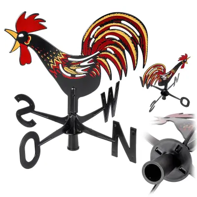 Rooster Garden vremenska loputa Dekorativna strešna roza vetrov
