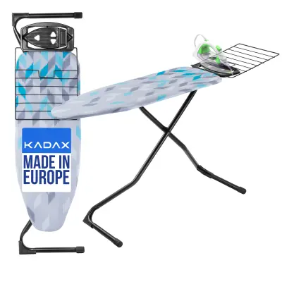 likalna deska 120x42 cm z držalom za likalnik, široka mizna plošča, zložljiva polica