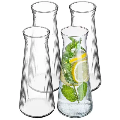 steklena karafa za vodo 1L 1000 ml limonadnih napitkov z utori 4 kosi