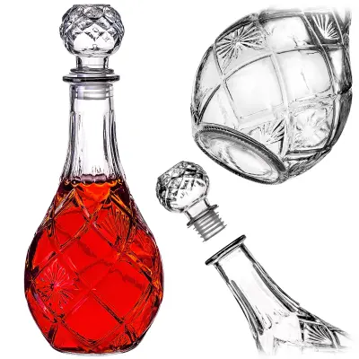 vrč za viski, kristalna steklenica za alkohol 0,8 l s pluto