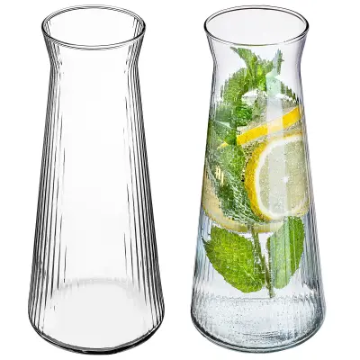 steklena karafa za vodo 1L 1000 ml limonadnih napitkov z utori 2 kosa