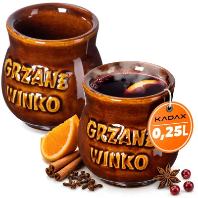 vrčki za kuhano vino 250 ml, komplet 2 keramičnih vrčkov za kuhano vino