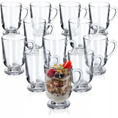 kozarci za kavo, latte, čaj 12x 300ml kozarci z ročajem za espresso aparat