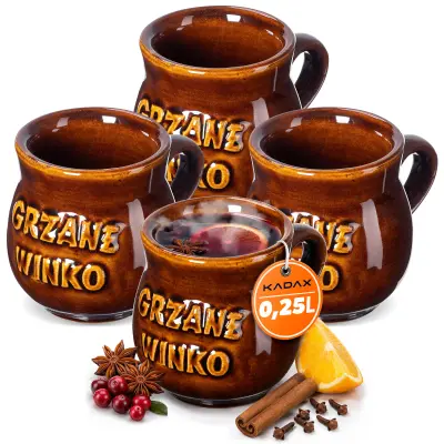 vrčki za kuhano vino 250 ml keramični vrčki darilni set 4 kosov
