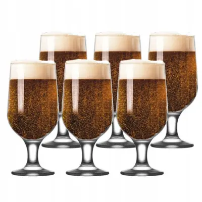 Kozarci za pivo, 385 ml, komplet 6 steklenih skodelic, darilni set