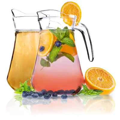 stekleni vrč za pijačo, steklena karafa za limonado 1,4 l, 2 kosa