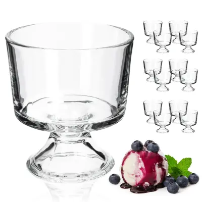 skodelice za sladoled, komplet 12 steklenih skodelic za sladoled, 290 ml