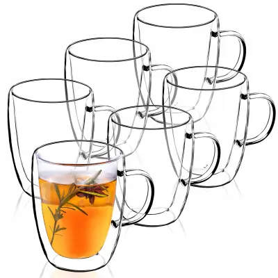 termo kozarci za kavo, čaj, latte, 350 ml skodelice z dvojno steno, 6 kosov
