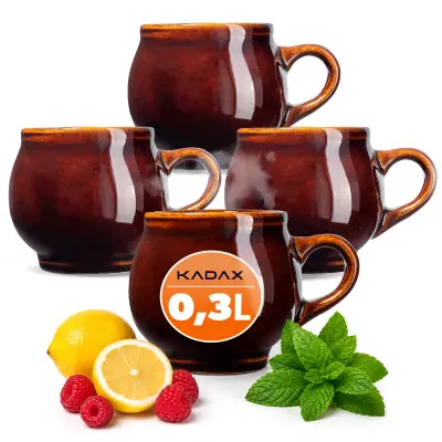 Vrčki za kuhano vino 300 ml Keramični vrček Darilni set 4 kosov