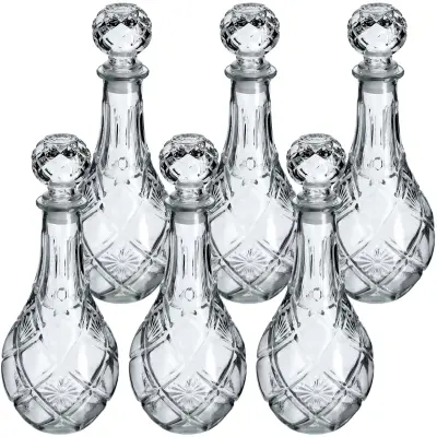 Kristalna karafa za viski, steklenica za alkohol 0,8 l s pluto, 6 kosov