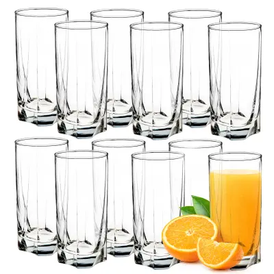 komplet visokih kozarcev za pitje, 12 kozarcev, 380 ml