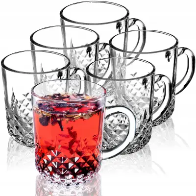 Komplet 6 kozarcev za čaj in kavo, 230 ml, z ročajem