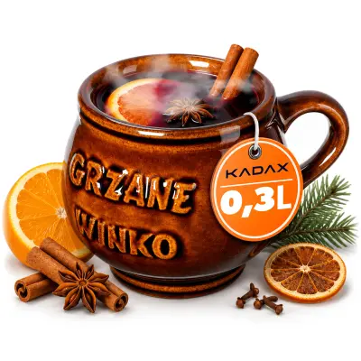 vrček za kuhano vino z ročajem 300 ml keramična posoda za kuhano vino