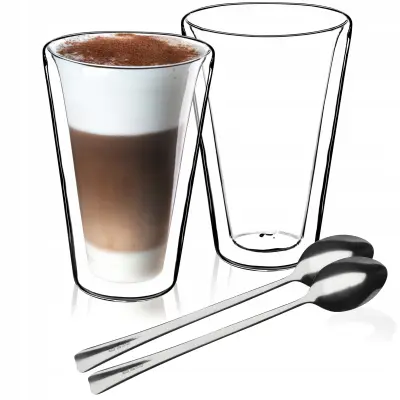 2x kozarca za kavo, čaj in latte 470 ml termalne žličke z dvojno steno