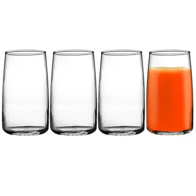 4x kozarci za pijačo 480ml komplet velikih kozarcev z žlebičastim vzorcem