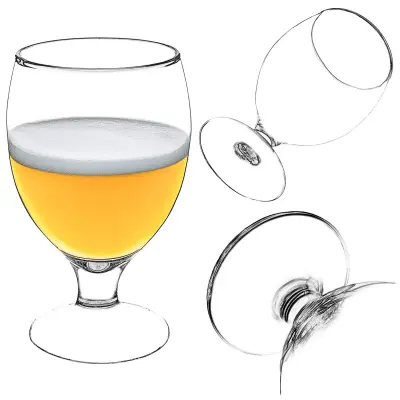 Pokal kozarec za pivo, pijače, koktajle, vrček na stojalu, 370 ml darilni