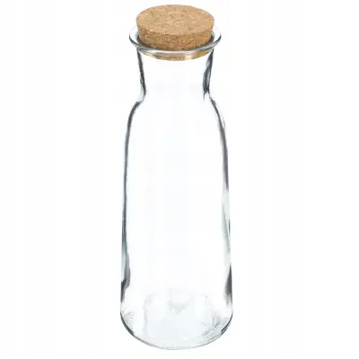 steklena karafa za vodo 1000 ml 1 liter za vodne, vinske in druge pijače z zamaškom