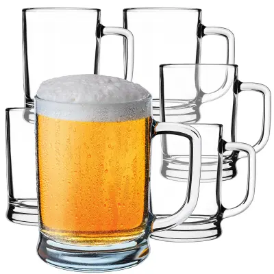 vrčki za pivo 400ml 0,4L stekleni vrček za pivo z ročajem velik darilni 6 kosov