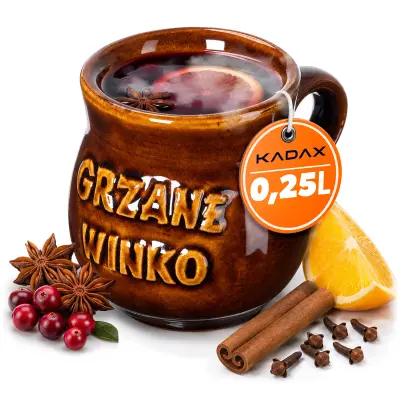 vrček za kuhano vino 250 ml iz kamnite posode z ročajem kot darilo iz keramike