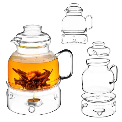 Stekleni vrč z grelnikom za zeliščni čaj, odporen na vročo temperaturo, 1,5 l 1500 ml