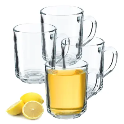Kozarci za čaj, kavo in druge pijače z ročaji, komplet 4 kozarcev, 240 ml