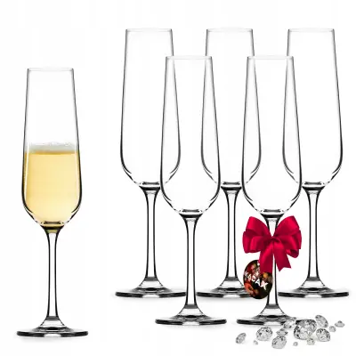 Komplet 6 kozarcev za šampanjec in prosecco 200 ml KADAX