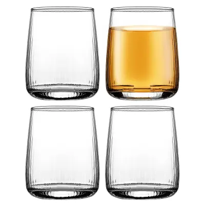 4x kozarci za pijačo 310 ml pijača voda sok set kozarcev z žlebljenim vzorcem